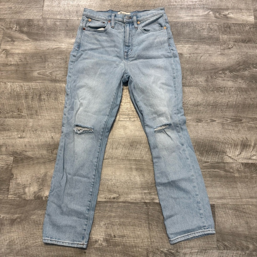 Madewell Women’s Sz. 25 High Rise Slim Crop Boyjean Distressed Denim